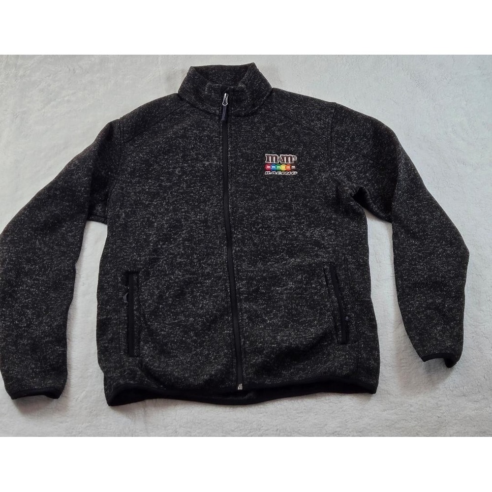 M&M Racing Port‎ Authority Jacket Fleece Full Zip Men's Size L Black